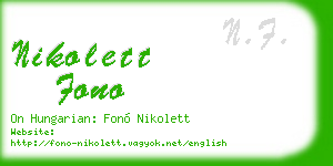 nikolett fono business card